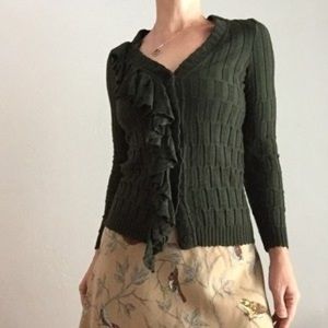 Vintage Anthro Ruffled Cardigan